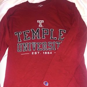 Temple University long sleeve sweater